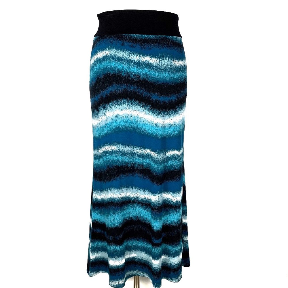 Karen Kane Blue Black White Maxi Skirt S